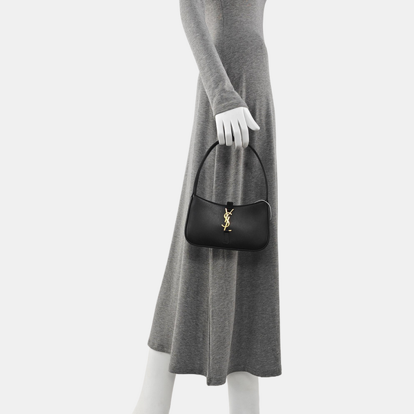 Authenticated pre-owned LE 5 À 7 Calfskin Black - Top Handle Bag at Looply