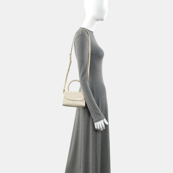 Leather Shoulder Bag Mini White