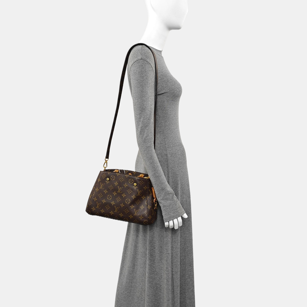 MONTAIGNE BB Monogram Coated Canvas Brown