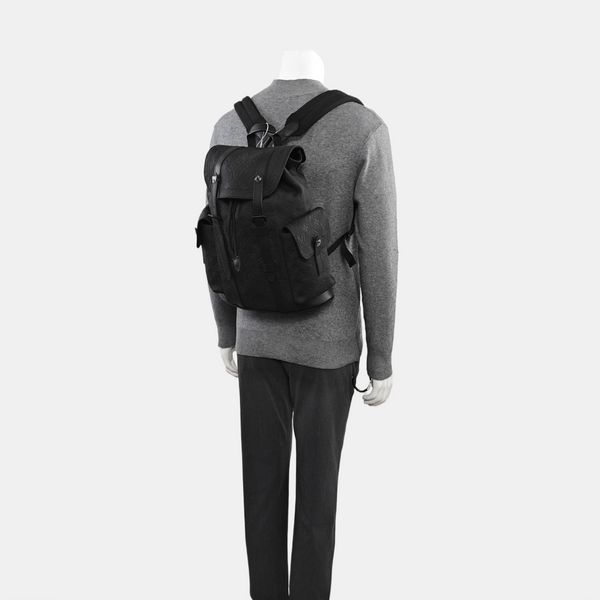 CHRISTOPHER Monogram Calfskin Black