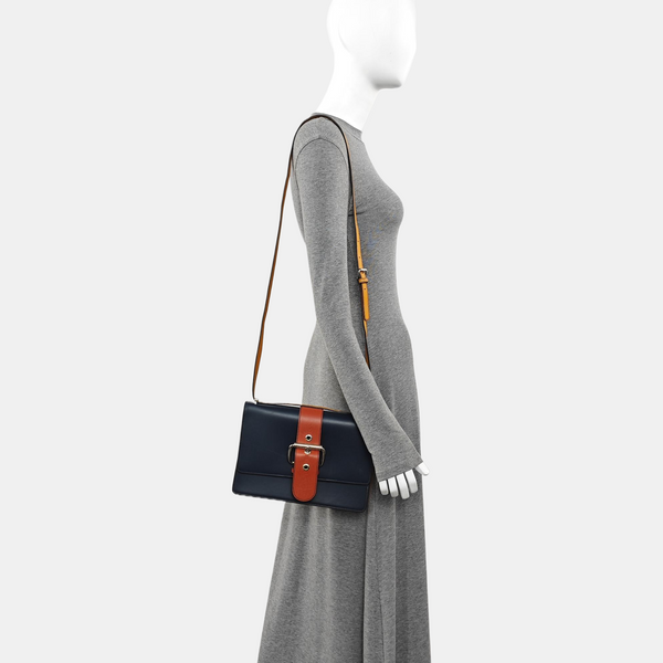Calfskin Shoulder Bag Blue