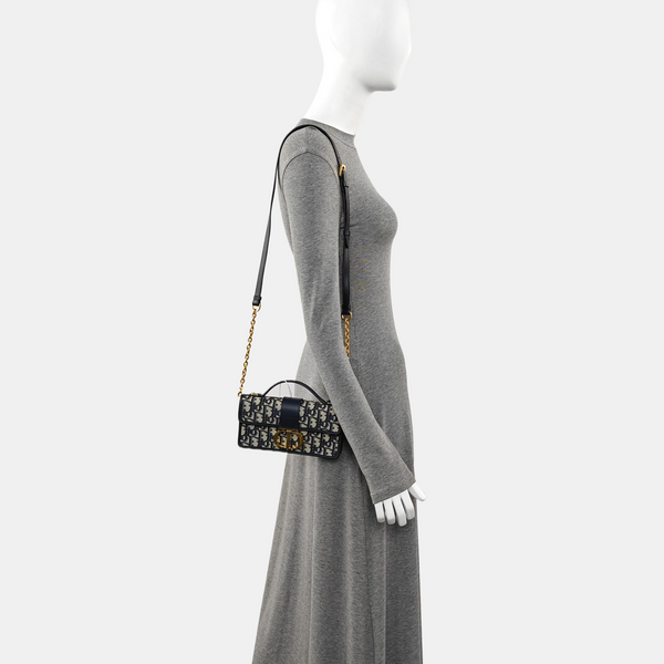 Oblique Canvas Shoulder Bag Blue