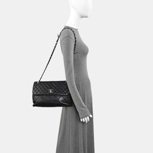 Quilted Calfskin Shoulder Bag Black