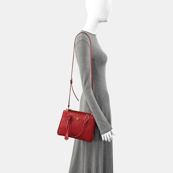 Galleria Small Saffiano Calfskin Red