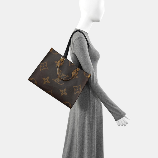 ONTHEGO MM Monogram Coated Canvas Brown