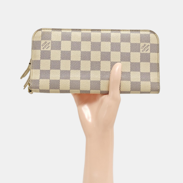 INSOLITE Damier Azur Coated Canvas White Wallet