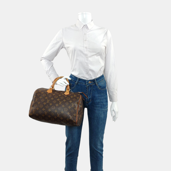 SPEEDY 30 Monogram Coated Canvas Brown