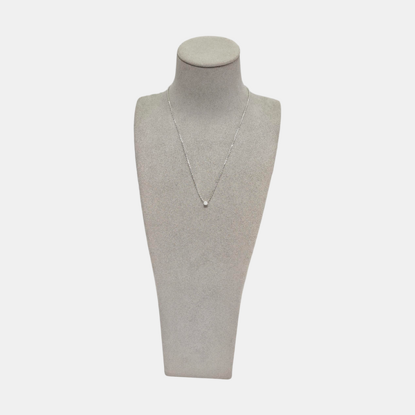 C DE CARTIER 18k White Gold Silver Necklace