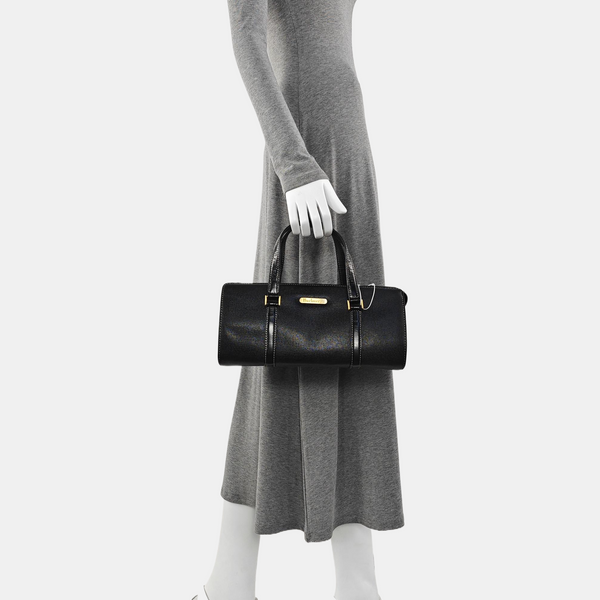 Calfskin Top Handle Bag Black