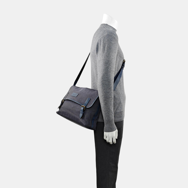 Fabric Shoulder Bag Blue