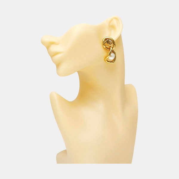 Metal Gold Clip On Earrings