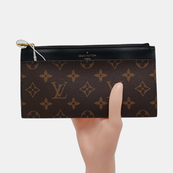 SLIM Monogram Coated Canvas Brown Wallet