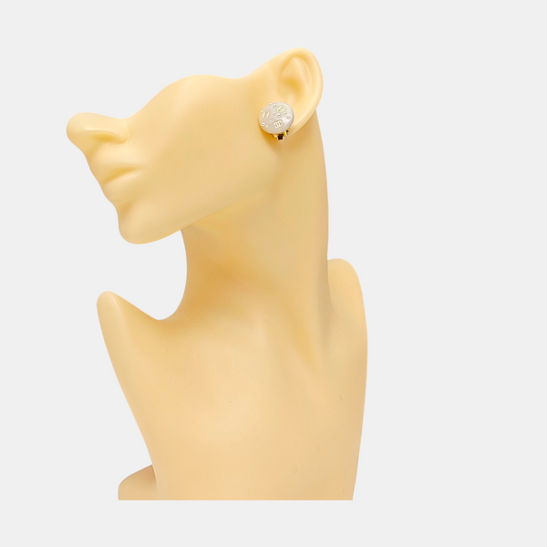 Metal White Clip On Earrings