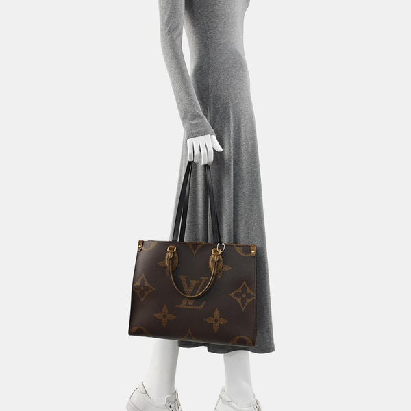ONTHEGO MM Monogram Coated Canvas Brown