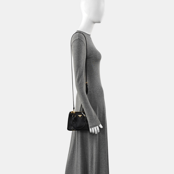 Galleria Super Mini Saffiano Calfskin Black