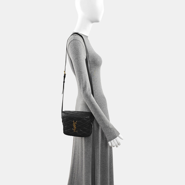 Quilted Lambskin Shoulder Bag Black