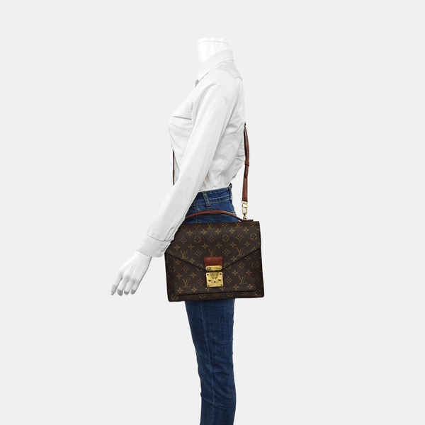 MONCEAU Monogram Coated Canvas Brown