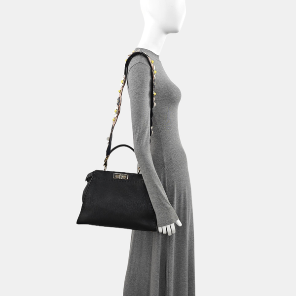 Peekaboo Medium Calfskin Black