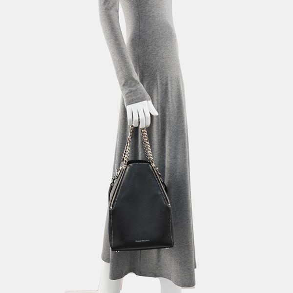 Calfskin Top Handle Bag Black