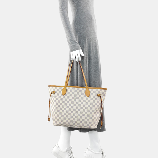 NEVERFULL MM Damier Azur Coated Canvas Beige