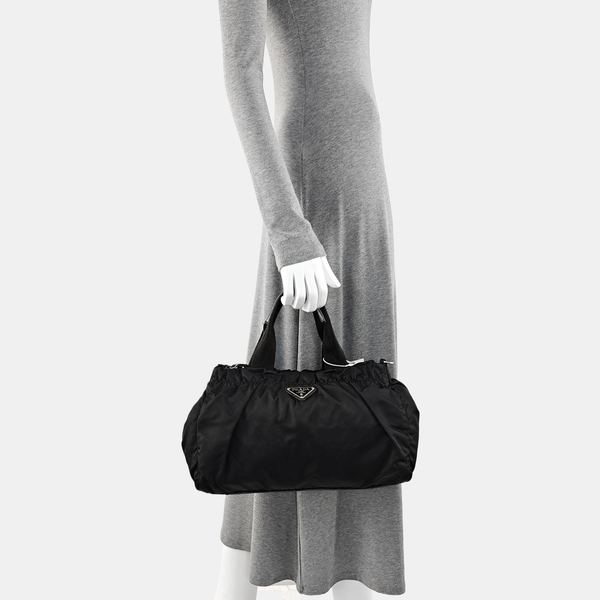 Nylon Top Handle Bag Black