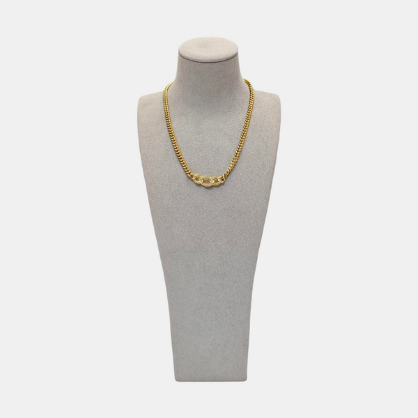 Twist Round Metal Gold Necklace