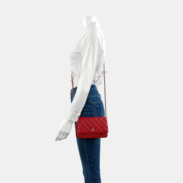 WOC Quilted Lambskin Red