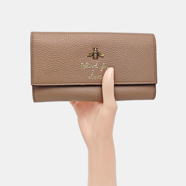Animalier Calfskin Beige Wallet