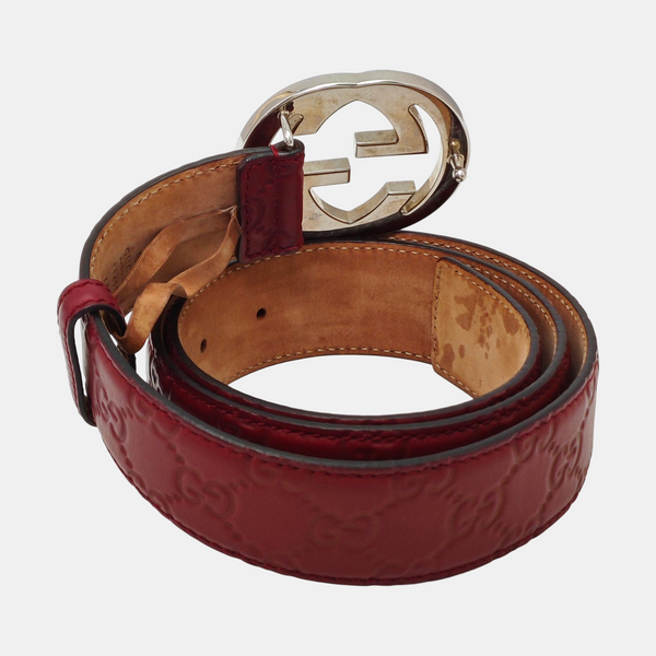Leather Belt Red
