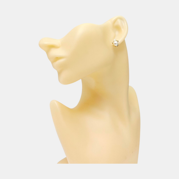 Metal White Stud Earrings