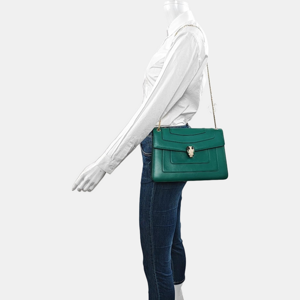 SERPENTI FOREVER Medium Calfskin Green