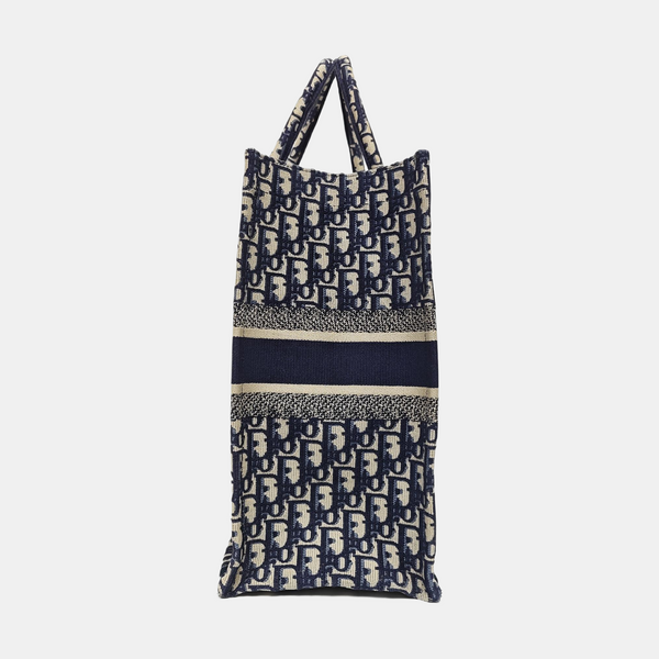 Book Tote Large Oblique Canvas Blue