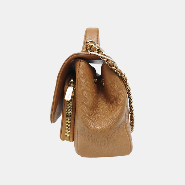 COCO HANDLE Mini Quilted Grained Calfskin Brown