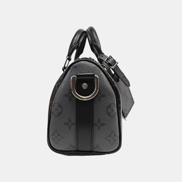 KEEPALL 25 Monogram Coated Canvas Black