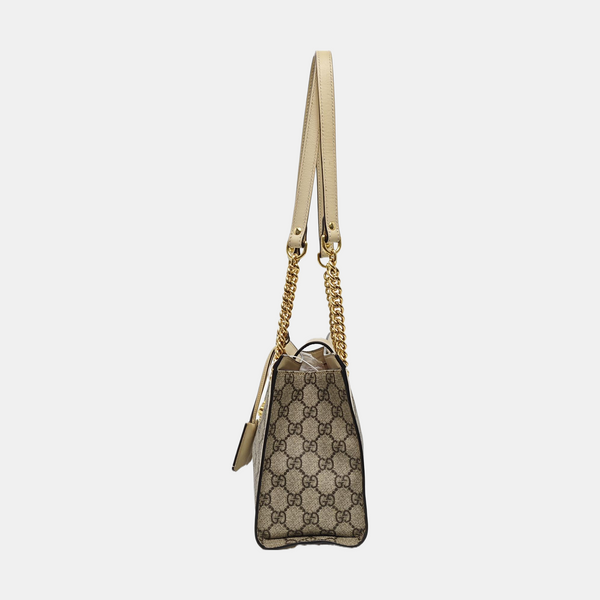 Padlock Small Monogram Coated Canvas Beige