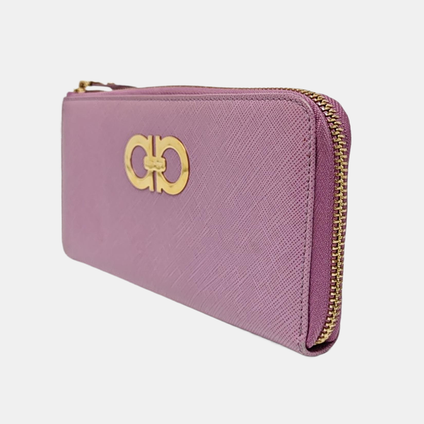 Authenticated pre-owned Gancini Calfskin Purple Wallet - Wallet at Looply