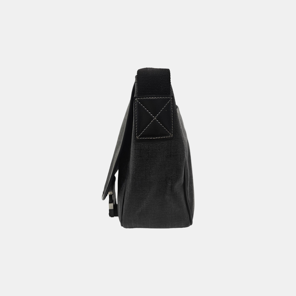 Coated Canvas Crossbody Bag Black