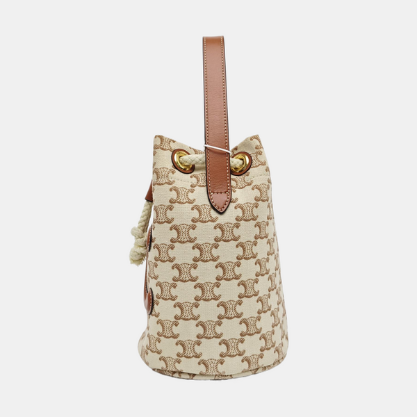 Fabric Bucket Bag Brown