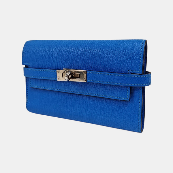Kelly Chèvre Mysore Blue Wallet