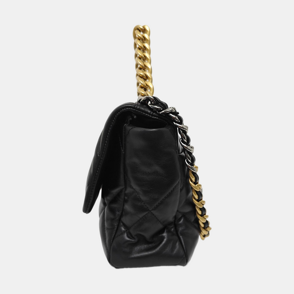 CHANEL 19 Large Quilted Lambskin Black