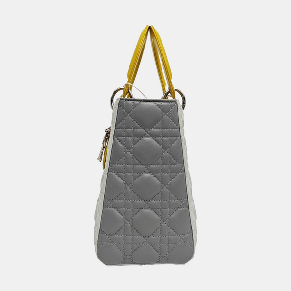 Lady Dior Medium Cannage Lambskin Gray