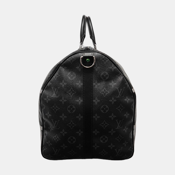 KEEPALL 55 Monogram Coated Canvas Black