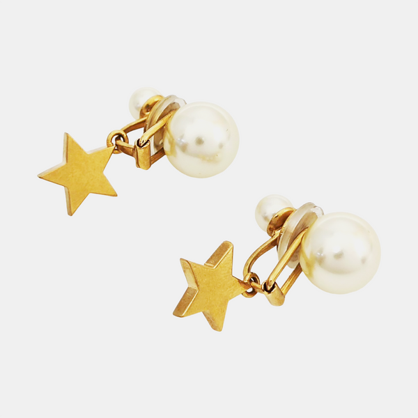 J'adior Metal White Clip On Earrings