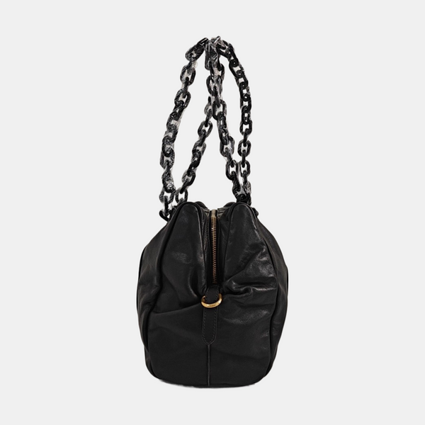 Quilted Calfskin Shoulder Bag Black