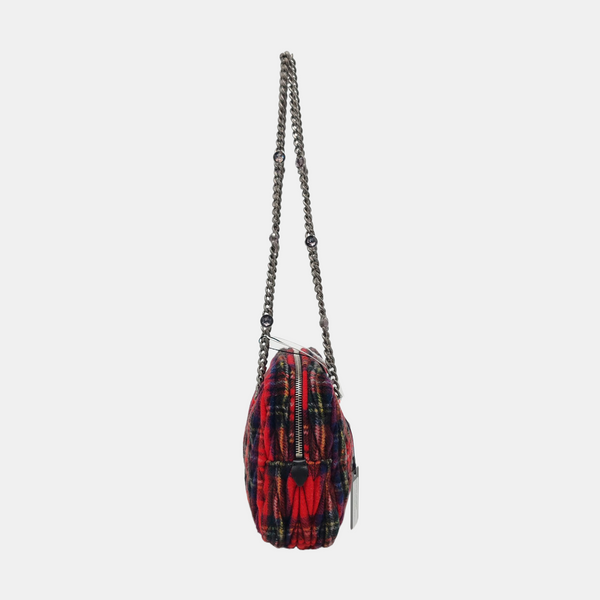 Quilted Fabric Shoulder Bag Red