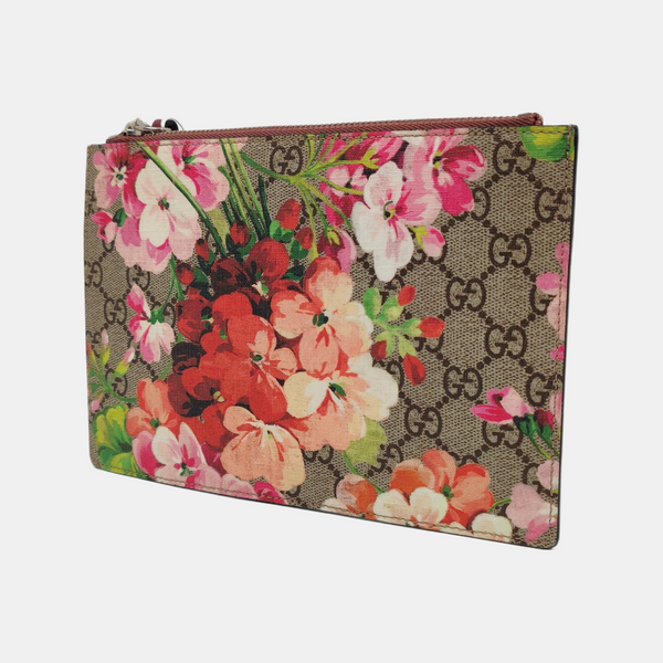 GG Blooms Monogram Coated Canvas Beige