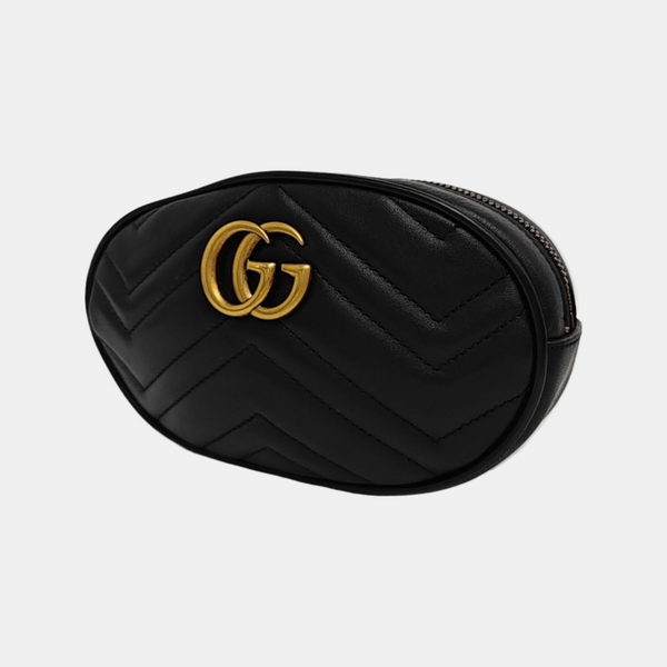 GG Marmont Super Mini Quilted Calfskin Black