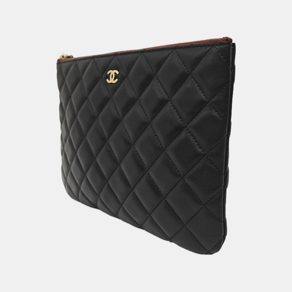 Quilted Calfskin Clutch Black