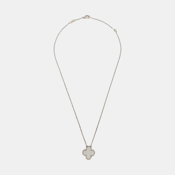 Vintage Alhambra 18k White Gold Silver Necklace