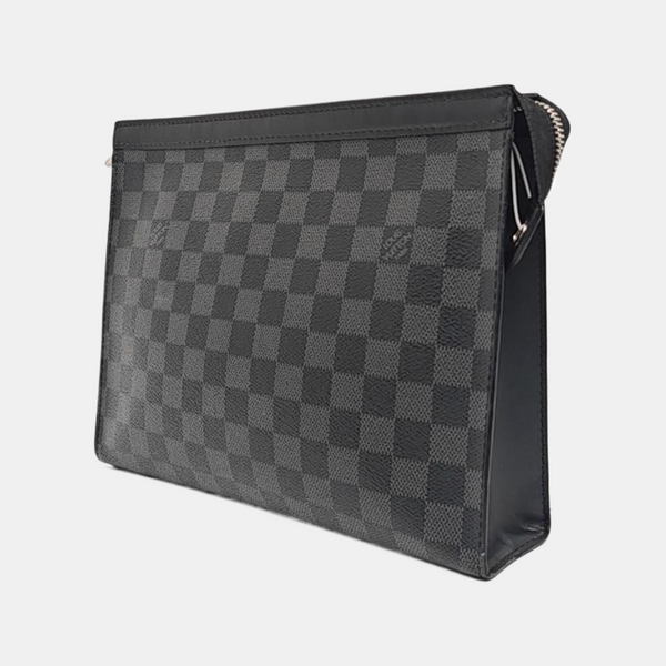 Pochette Voyag MM Damier Graphite Coated Canvas Gray